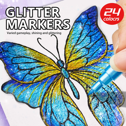 24pc Glitter Markers