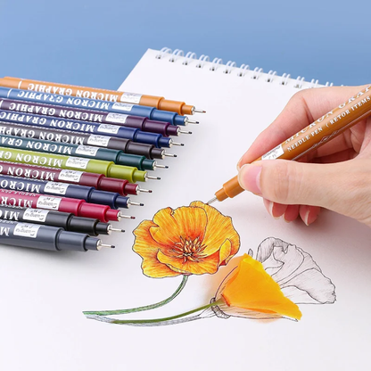 24pc Micron Fineliners Colour
