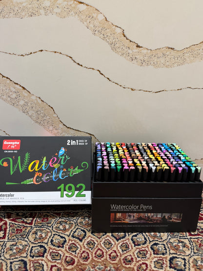 192pc Watercolour Dual Tipped Markers
