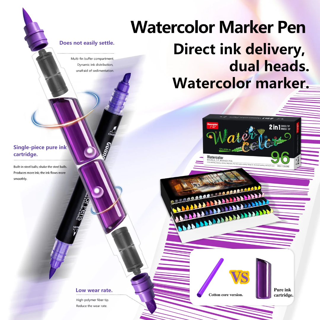 192pc Watercolour Dual Tipped Markers