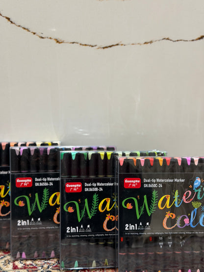 24pc Watercolour Dual Tipped Markers