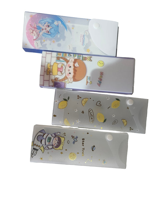 Pencil Box with Pull Out Compartment- Randomly Supplied