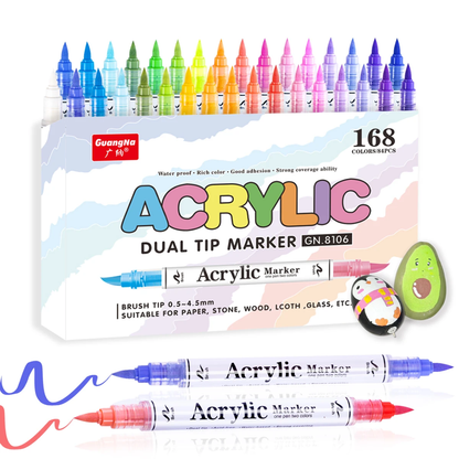 168 Colour (84pc) Double Sided Acrylic Markers