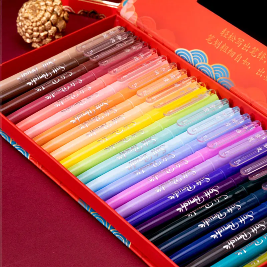 24pc Calligraphy Brush Pens- Colour