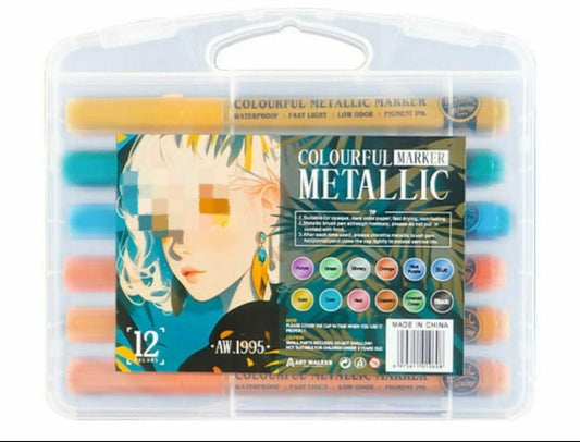12pc Colour Metallic Markers