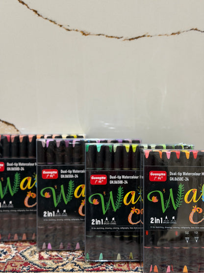 24pc Watercolour Dual Tipped Markers