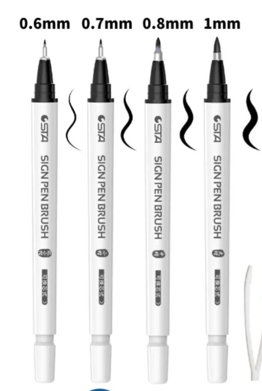 4pc STA Brush Calligraphy Pens