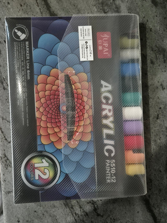 12pc Acrylic Bullet Tip Markers 4mm