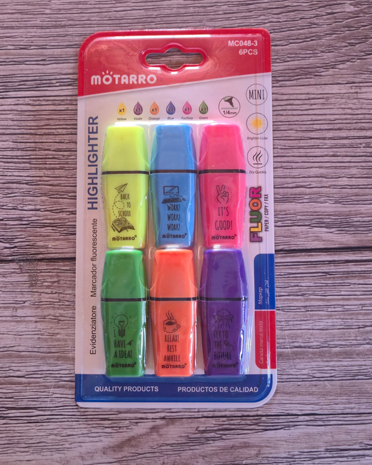 6pc Mini Inspirational Highlighters