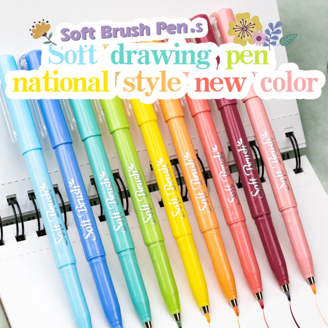 24pc Calligraphy Brush Pens- Colour