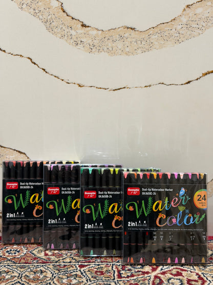 24pc Watercolour Dual Tipped Markers