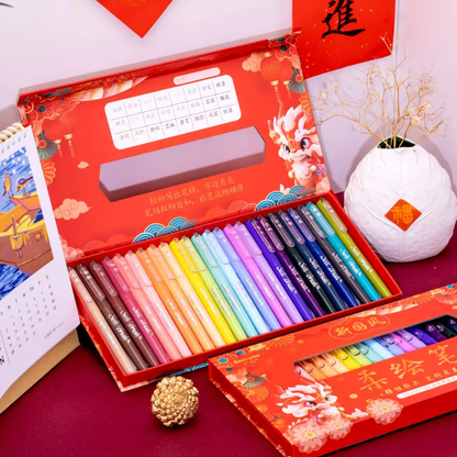 24pc Calligraphy Brush Pens- Colour