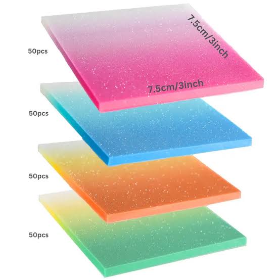 Glitter Sticky Notes- Transparent 8cmx8cm