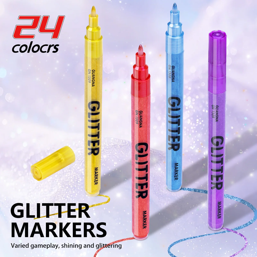 24pc Glitter Markers